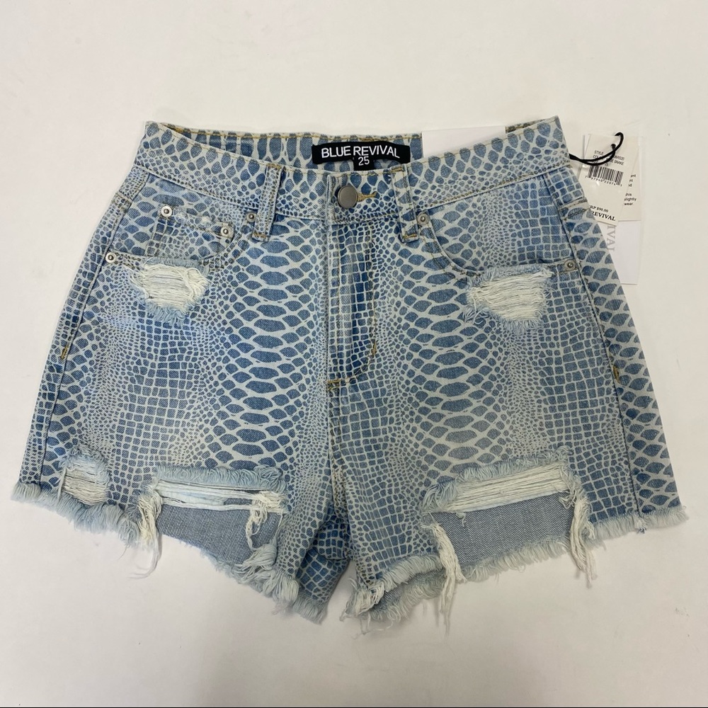 NWT Blue Revival denim snake shorts